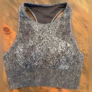 lululemon athletica ebb to train top mixing black/rhino grey